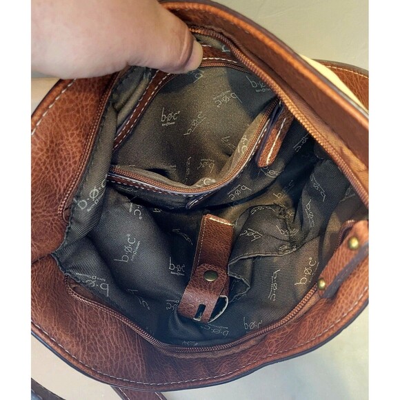 B.O.C. Crocket Power Tulip Brown Cream Tan Vegan Leather Crossbody Purse Handbag - Picture 13 of 16